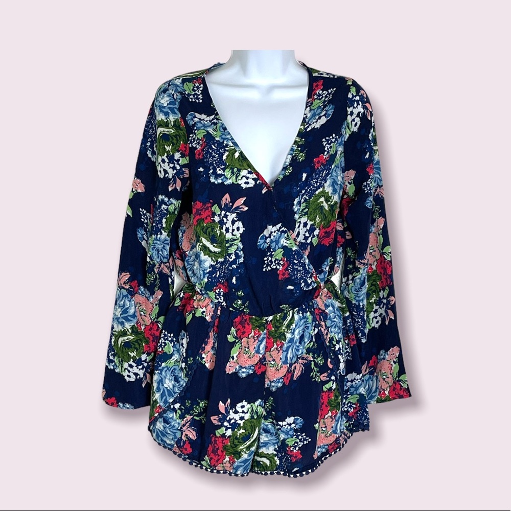Charlotte Russe floral long sleeve Romper